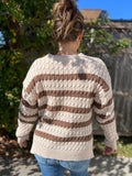 Striped Cable Knit Sweater