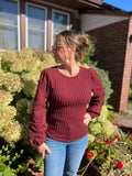 Round Neck Textured Long Sleeve
