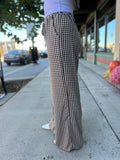 Wide Leg Check Patterned Pants
