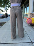 Wide Leg Check Patterned Pants