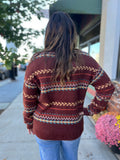 Printed Mohair Knit Sweater