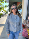 Fuzzy Button Up Cardigan