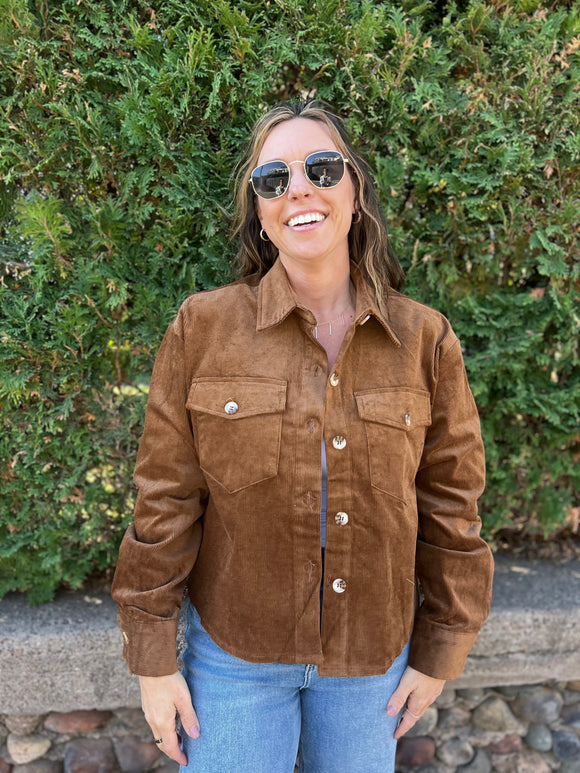 Corduroy Cropped Shacket