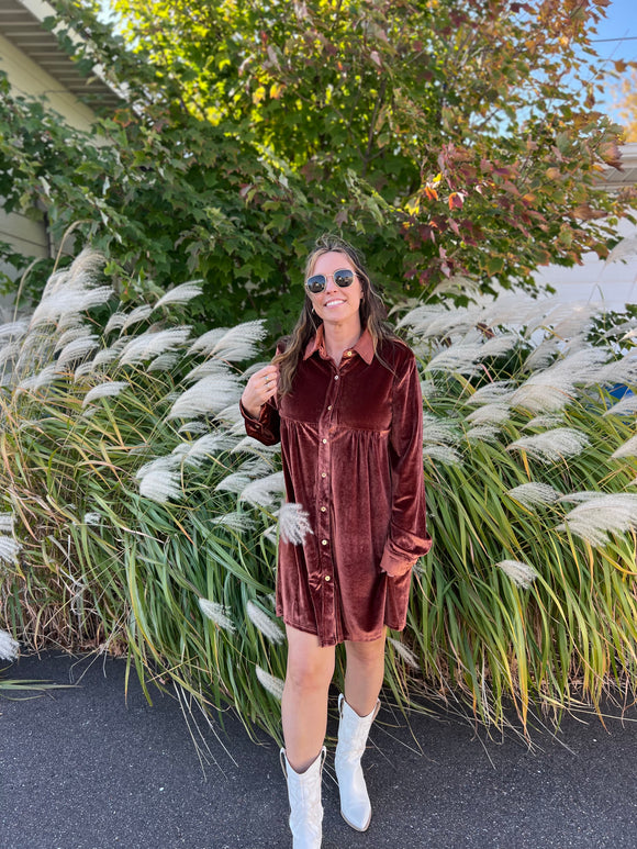 burgundy velvet shirt dress Boden Women's Kate Velvet Shirt Dress in Purple