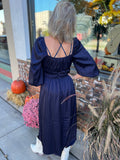 Satin Long Sleeve Maxi Dress