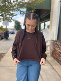 Open Back Long Sleeve Pullover
