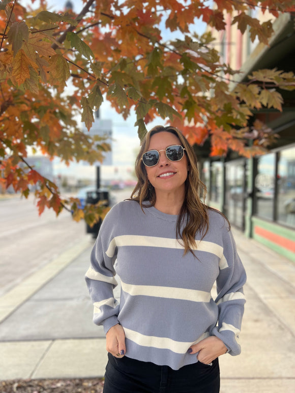 Wide Stripe Pullover Sweater