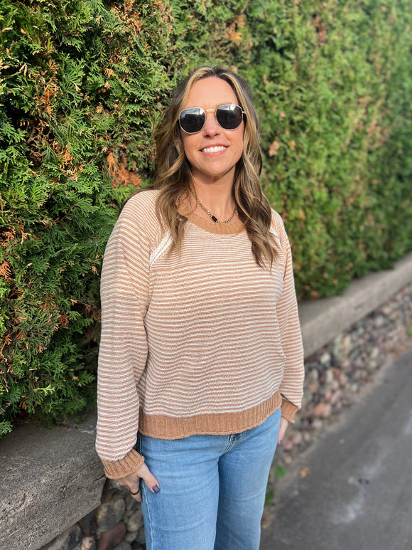 Chenile Texture Striped Sweater