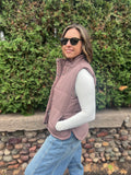 Suede Like Puffer Vest