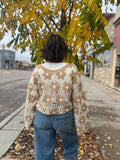 Floral Crocheted Knit Top