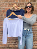 Long Sleeve Scoop Neck Basic Knit Top