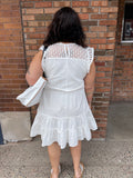 Crochet Lace Yoke Mini Dress