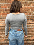 Long Sleeve Scoop Neck Basic Knit Top