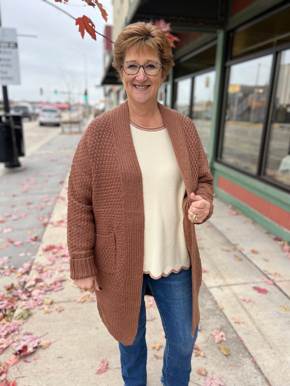 Chunky Knit Open Cardigan