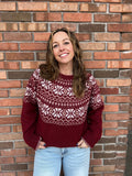 Snowflake Pattern Knit Sweater