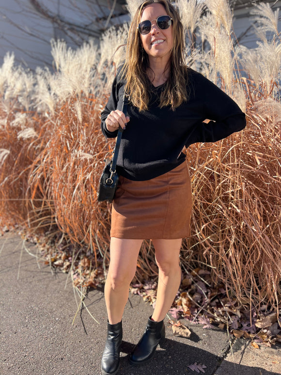 Microsuede Mini Skirt