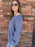 Open Shoulder Loose Fit Sweater