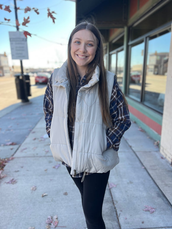 Solid Zip Up Puffer Vest