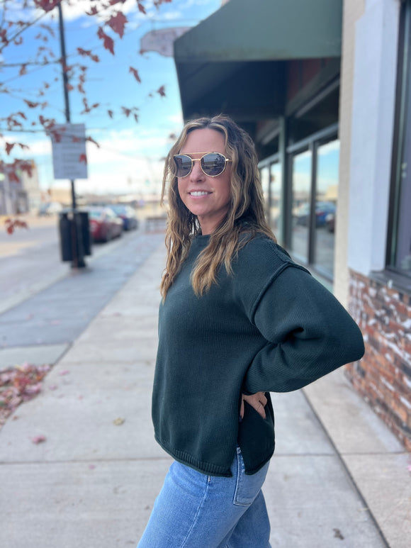 Oversized Side Slit Sweater