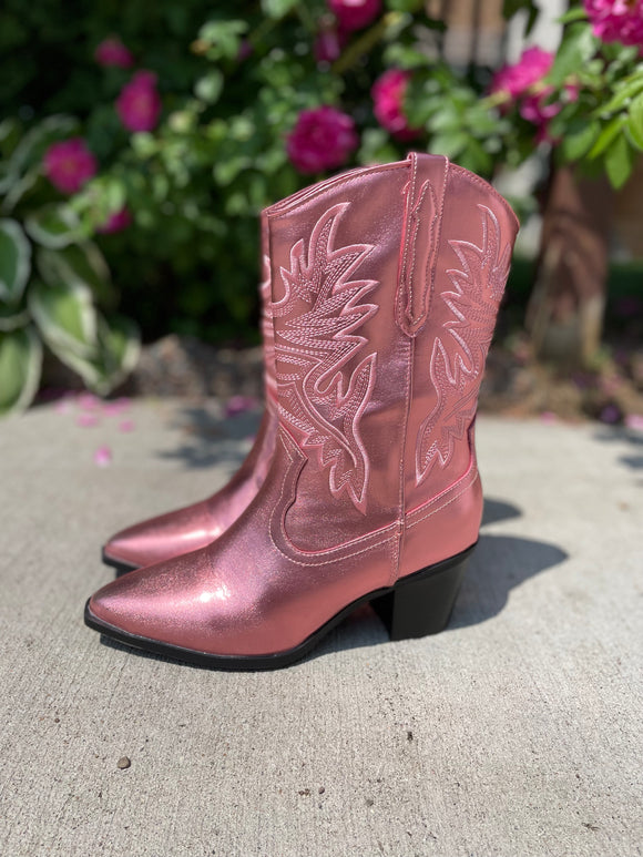 MIA Embroidered Metallic Cowgirl Boots