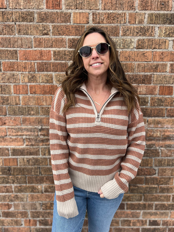 Collard Half Zip Sweater