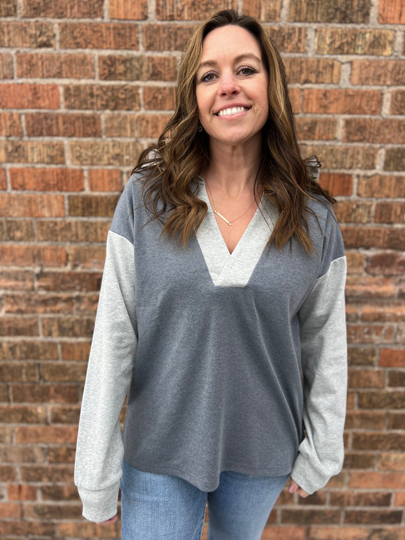 Colorblock Hooded Sweatshirt