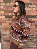 Aztec V Neck Sweater