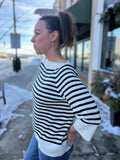 Striped Boat Neck Pullover