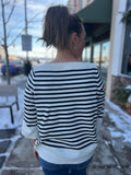 Striped Boat Neck Pullover
