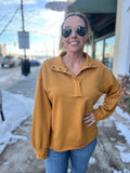 Funnel Neck Half Snap Sweatshirt