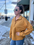 Funnel Neck Half Snap Sweatshirt