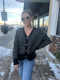 Striped Knit Button Cardigan