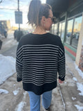Striped Knit Button Cardigan