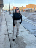 Striped High Waist Tie Pants