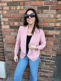 3/4 Rouched Sleeve Blazer