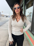 Slim V Neck Long Sleeve