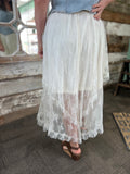 Lace Cascading Tiered Maxi Skirt
