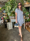 Short Sleeve Stripe Beachy Tunic