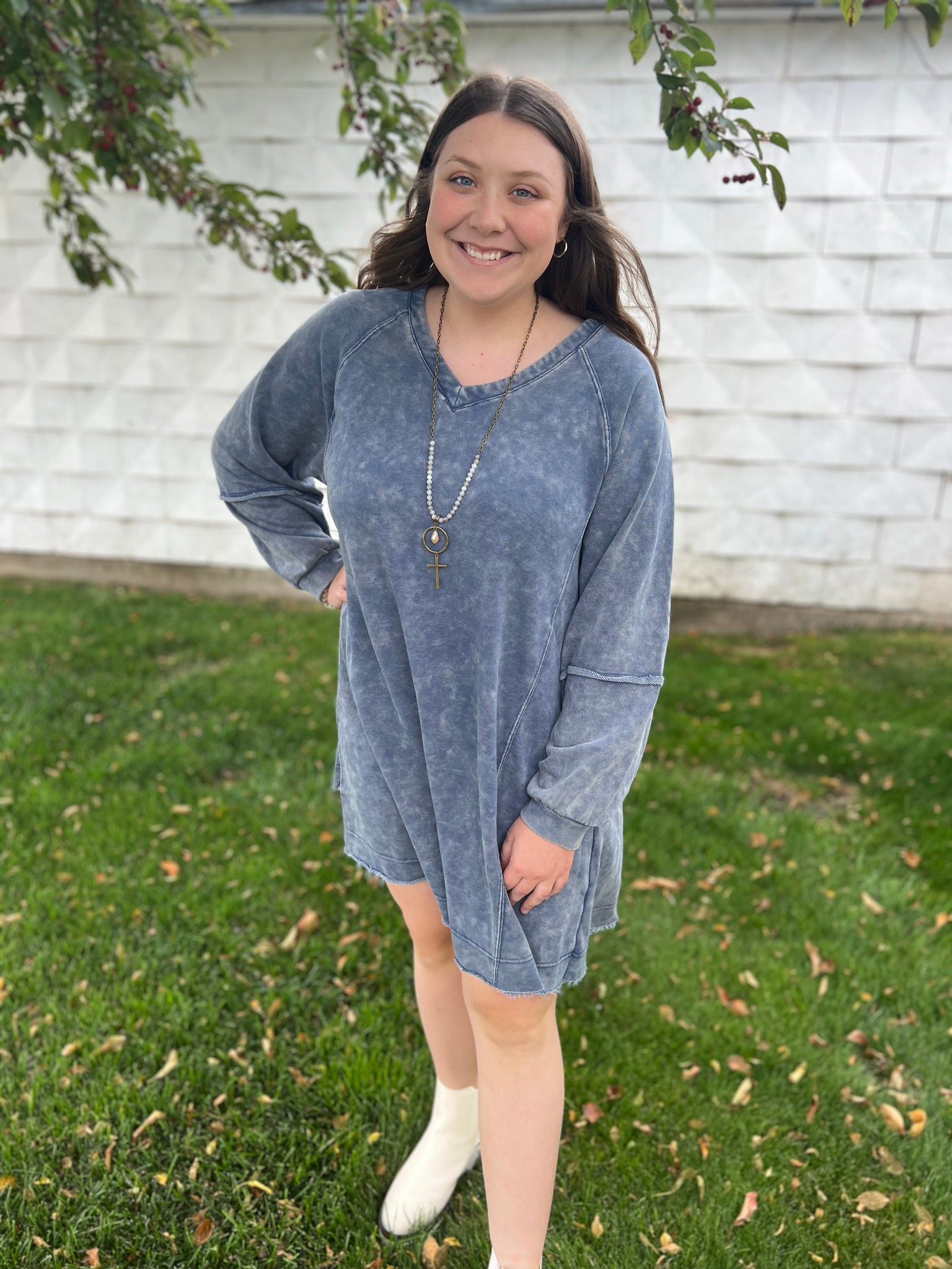 Mineral Washed Oversized Midi Dress 2X / Denim Mineral Washed Oversized Midi Dress 2X / Denim