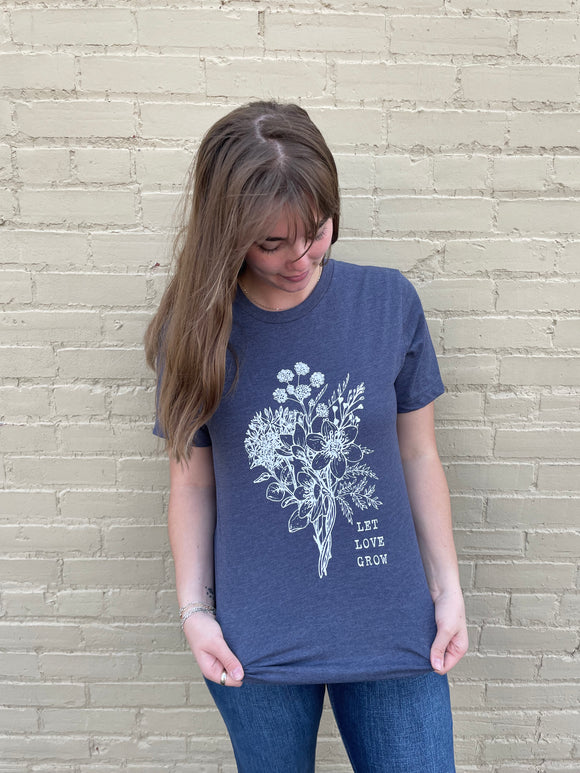 Let Love Grow Floral Grapic Tee