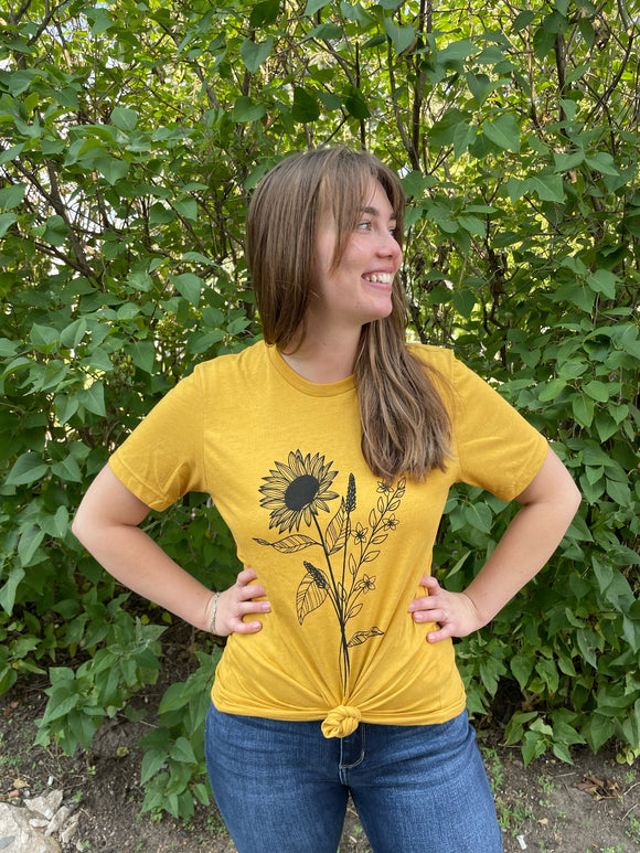 Sunflower Floral Graphic Tee