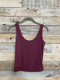 Double Lined Scoop Neck Fitted Tank