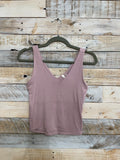 Double Lined V-Neck Fitted Tank