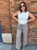 Mineral Washed Cropped Wide Leg Pant