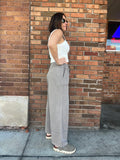 Mineral Washed Cropped Wide Leg Pant