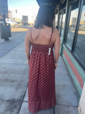 Polka Dot Strappy Maxi Dress