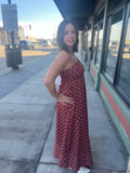 Polka Dot Strappy Maxi Dress