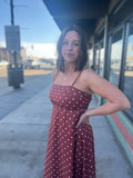 Polka Dot Strappy Maxi Dress