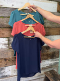 Solid Top With Scalloped Sleeve