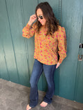 Floral Print Long Sleeve Blouse